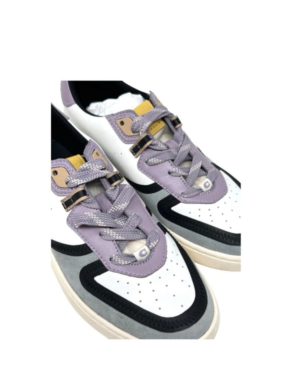 Coach Citysole Sue Court Sneakers 7.5 White/Soft Lavender in box - Picture 5 of 8